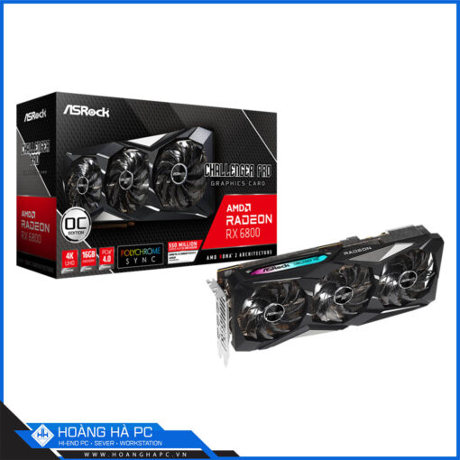 Card đồ họa ASROCK Radeon RX 6800 Challenger Pro 16G OC (16GB GDDR6, 256-bit, HDMI+DP, 2x8-pin)